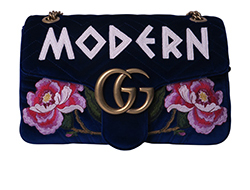 Medium Embroidered Modern Marmont,Velvet,Blue,443496.525040,DB/T,3*